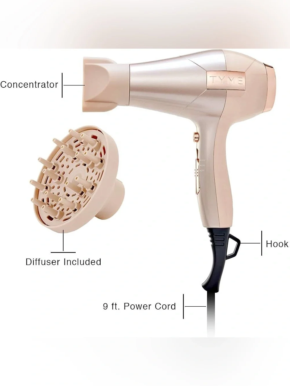 BlowTYME hairdryer Rose Gold powerful lightweight like new